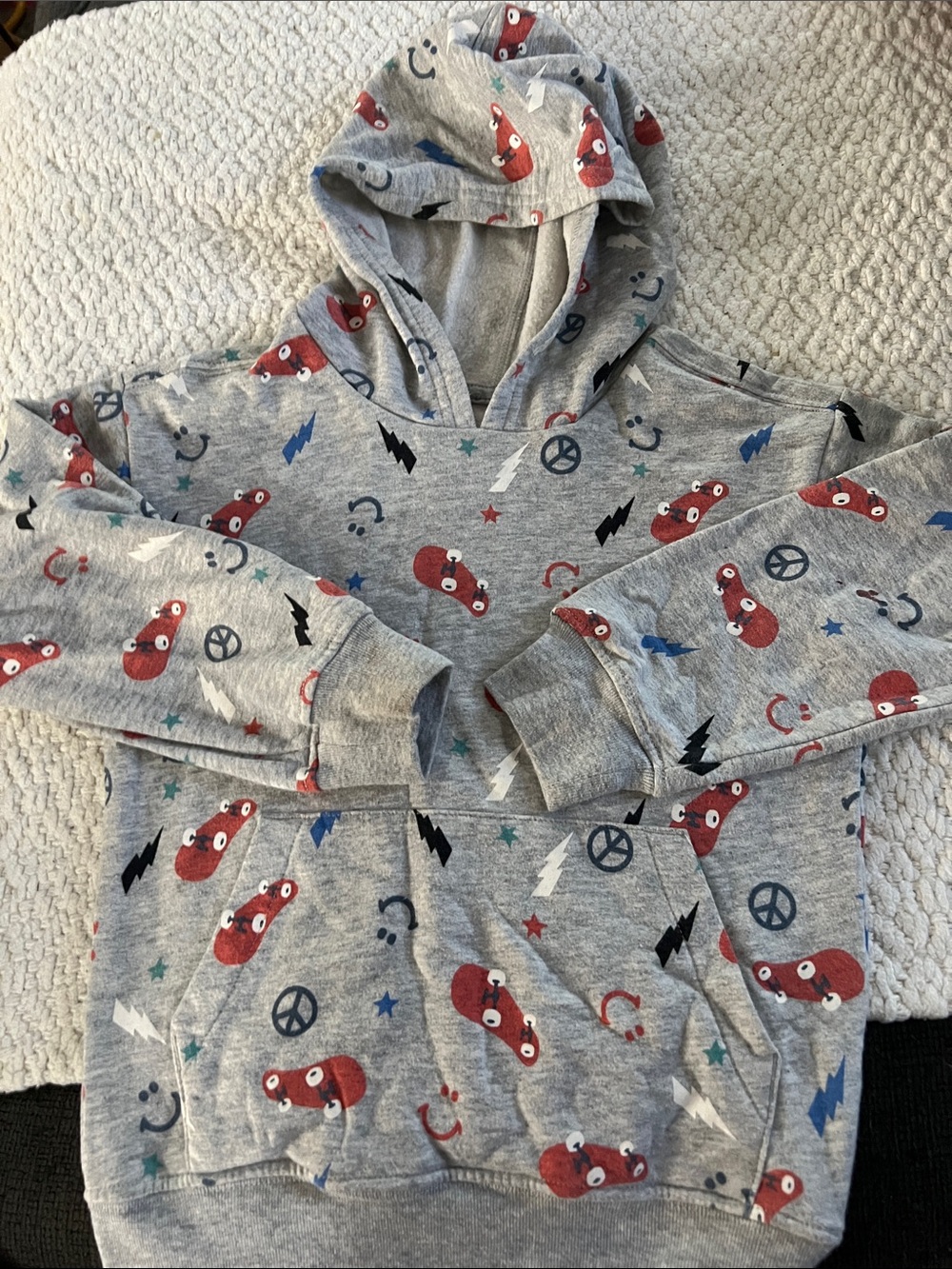 Garanimals Grey Hoodie with Red Skateboard Print